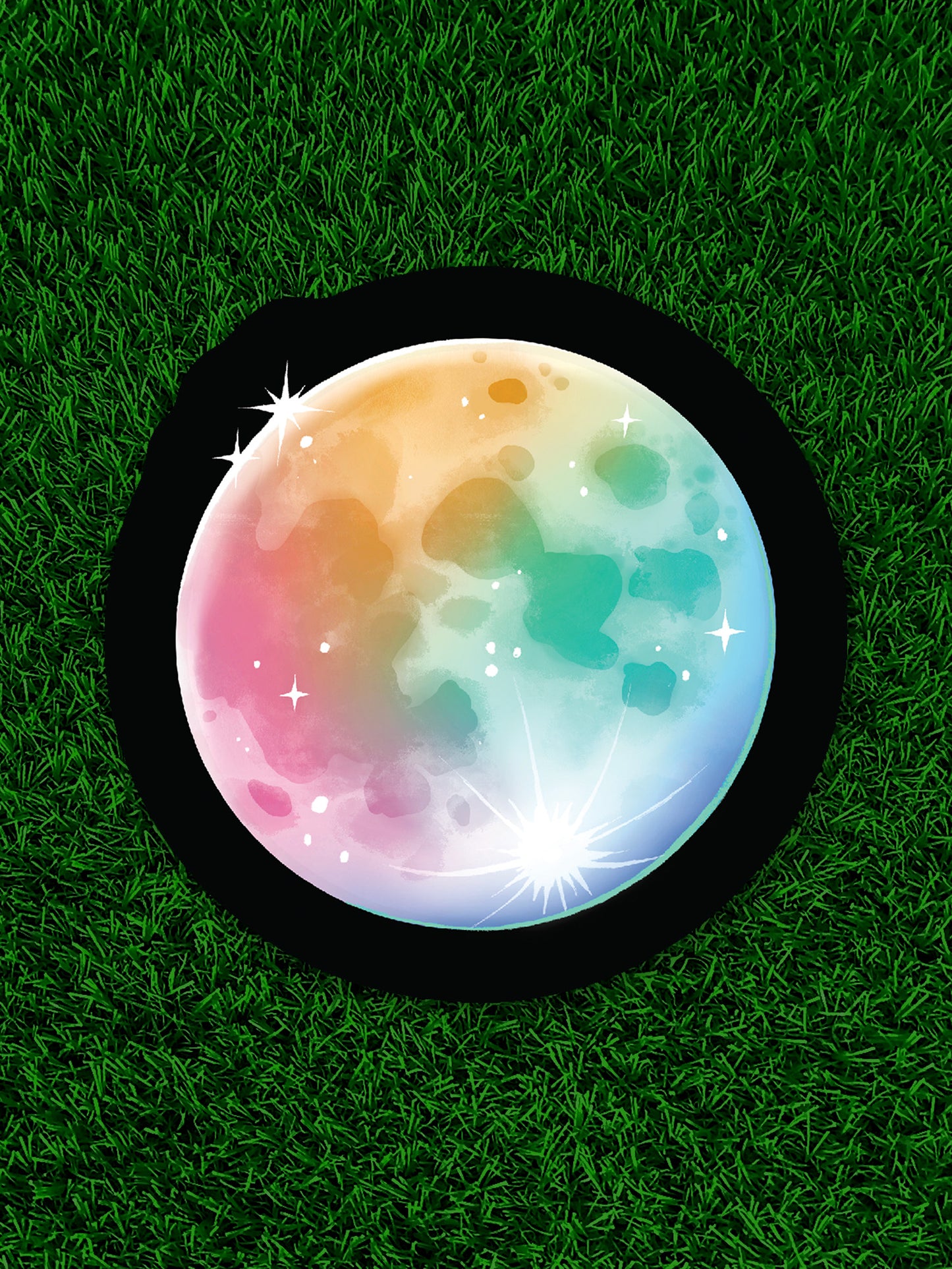 Rainbow Moon Sticker